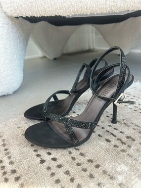 Gorgeous LORIBLU Black Crystal Strappy Stiletto Heels❤️5